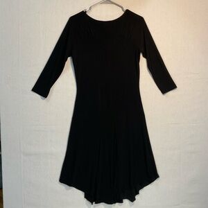 Black Asymmetrical Tiered Cocktail Dress